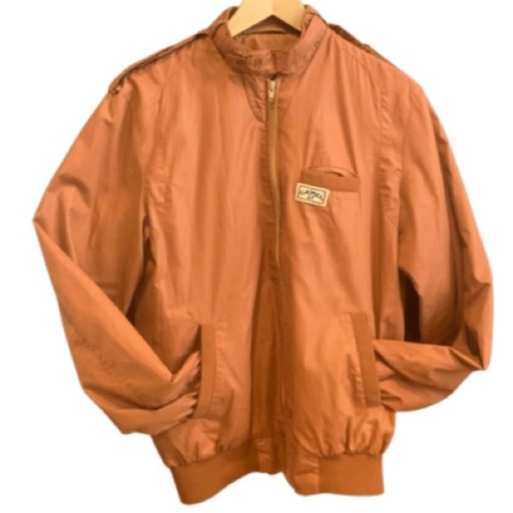 Vintage Camel Gear Bomber Jacket Brown Zip Front Lined 80s 90s Men’s M